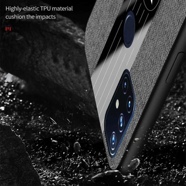 For OnePlus Nord N10 5G XINLI Stitching Cloth Texture TPU Phone Case with Ring Holder(Brown) by XINLI