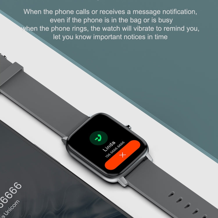 Ochstin 5H80 1.69 inch Square Screen Silicone Strap Heart Rate Blood Oxygen Monitoring Bluetooth Smart Watch(Black) by OCHSTIN