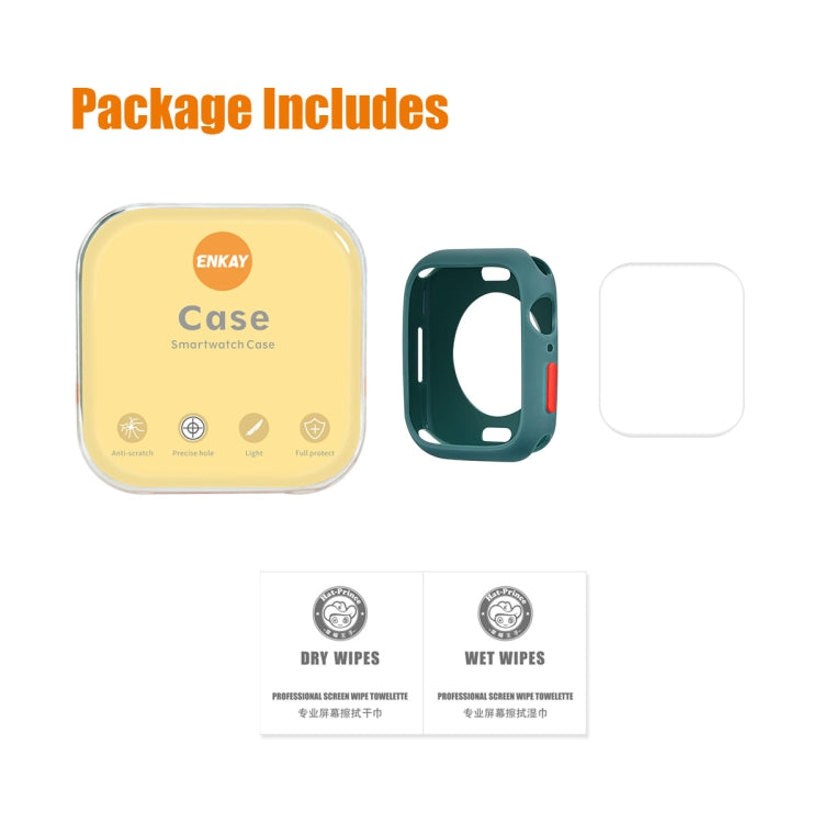 ENKAY TPU Case + Full Coverage PET Screen Protector For Apple Watch Series 9 / 8 / 7 45mm(Translucent) by ENKAY