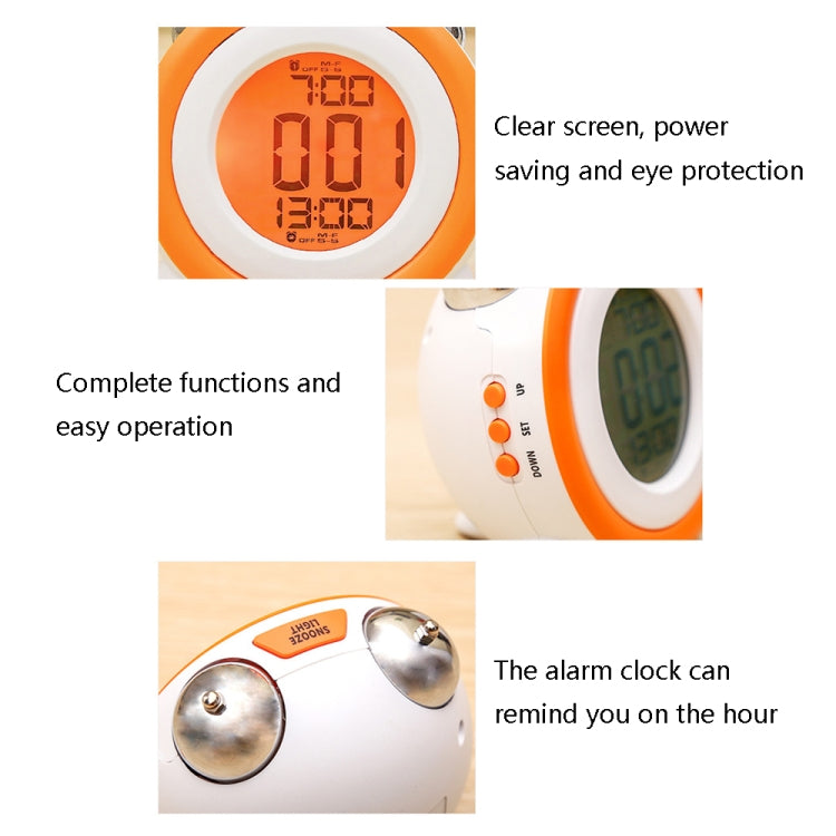 0705 Big Volume Simple Three-Dimensional LED Alarm Clock Mute Luminous Electronic Clock(Light Green) by bashfashion