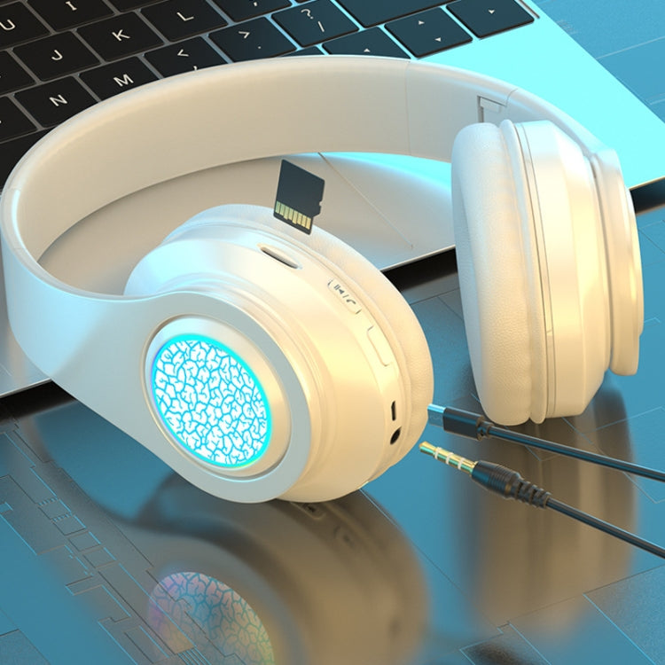 B39 Wireless Bluetooth Headset Subwoofer With Breathing Light Support TF Card(Pure Black) by bashfashion