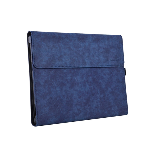 13 inch Leather Tablet Protective Case For Microsoft Surface Pro X, Color: Dark Blue + Power Bag by bashfashion