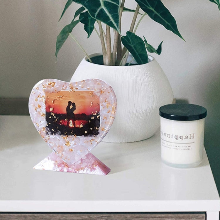 Heart-shaped Square Photo Frame Display DIY Silicone Mould, Spec: L (Heart-shaped) by bashfashion