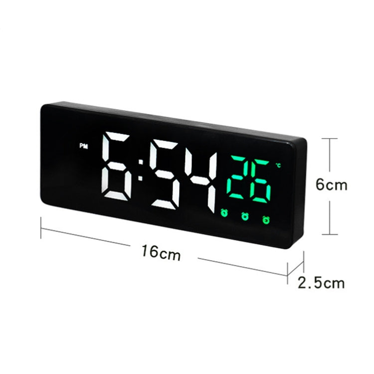 0715 Voice-activated LED Mute Date Temperature Display Electronic Clock(Black Surface Blue Light) by bashfashion