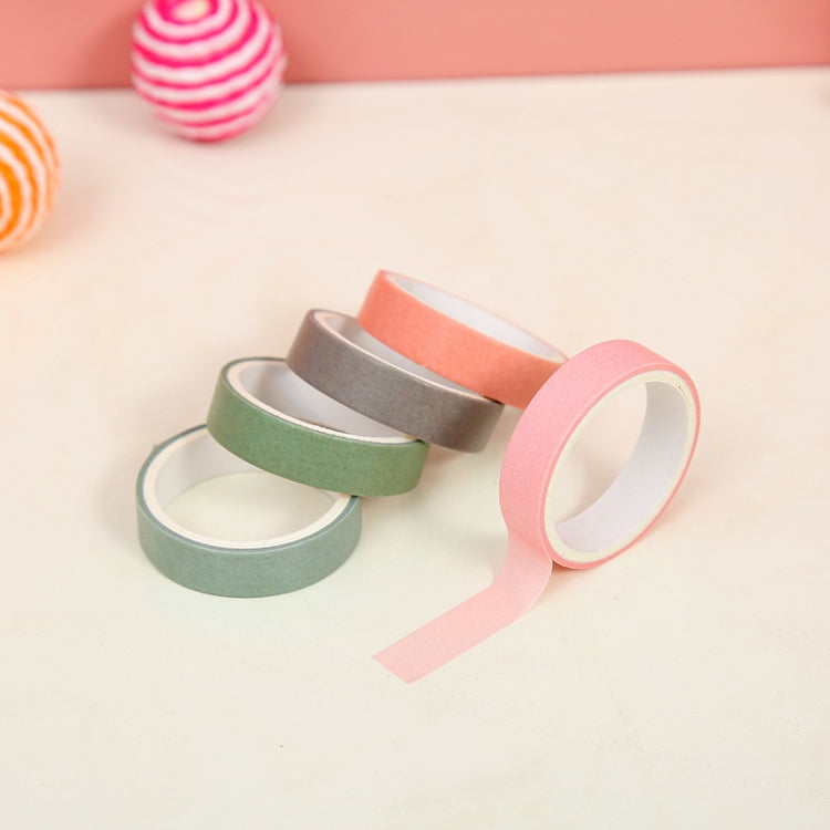 5 Boxes Student Printed Hand Account Tape Set(Macaron Solid Color 4) by bashfashion