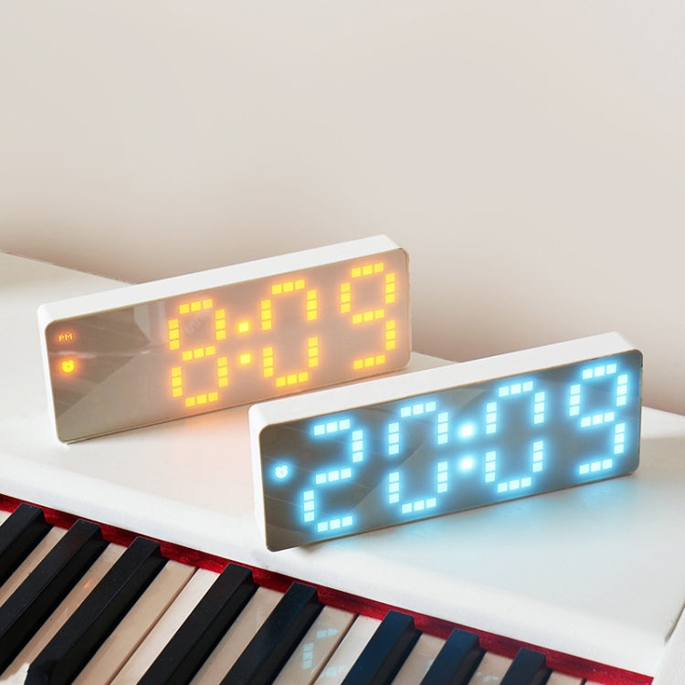 8017 LED Screen Voice Control Digital Alarm Clock Desktop Multifunctional Temperature Clock(Ice Blue) by bashfashion