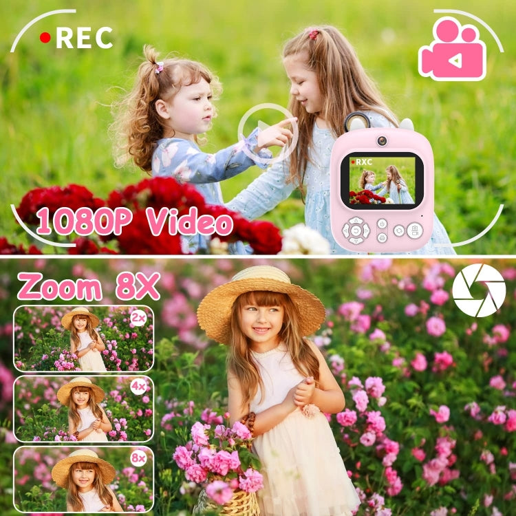 1200W Pixel 2.4 Inch Display Children Print Instant Camera Standard Blue by bashfashion