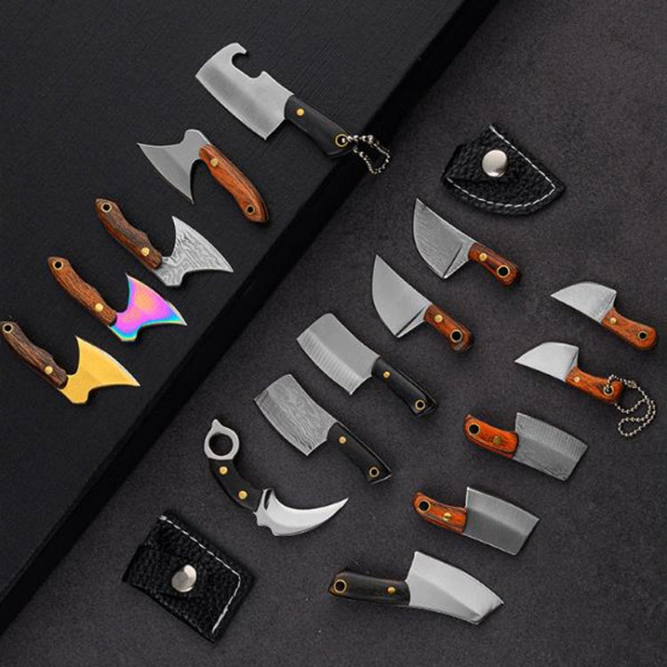 Mini Knife Keychain Portable Removal Express Pendant Accessory With Holster, Model: Axe Sanding by bashfashion