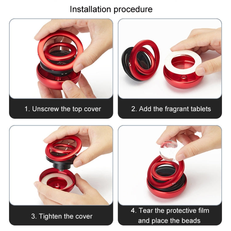 Interstellar Vast Solar Rotating Car Aromatherapy Ornaments, Color: Red by bashfashion