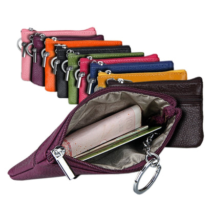 Cowhide Leather Zipper Solid Color Horizontal Card Holder Wallet RFID Blocking Coin Purse Card Bag Protect Case, Size: 11.4*7.4cm(Brown) by bashfashion