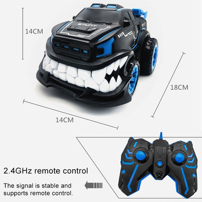 HD885J Devil Tooth Shape 360 Degree Upright Rotation Stunt Remote Control Car Electric Vehicle Toy (Blue) by bashfashion