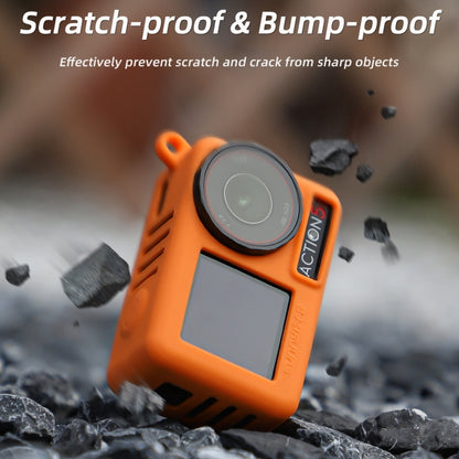 For DJI Osmo Action 5 Pro Sunnylife Silicone Protective Case Scratch-proof Camera Cover with Lanyard (Red) by Sunnylife