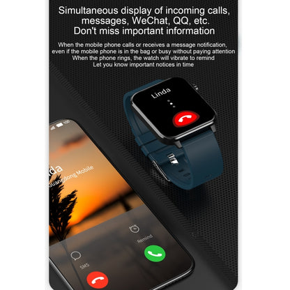 E86 1.7 inch TFT Color Screen IP68 Waterproof Smart Watch, Support Blood Oxygen Monitoring / Body Temperature Monitoring / AI Medical Diagnosis, Style: TPU Strap(Black) by bashfashion