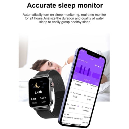 E86 1.7 inch TFT Color Screen IP68 Waterproof Smart Watch, Support Blood Oxygen Monitoring / Body Temperature Monitoring / AI Medical Diagnosis, Style: TPU Strap(Black) by bashfashion