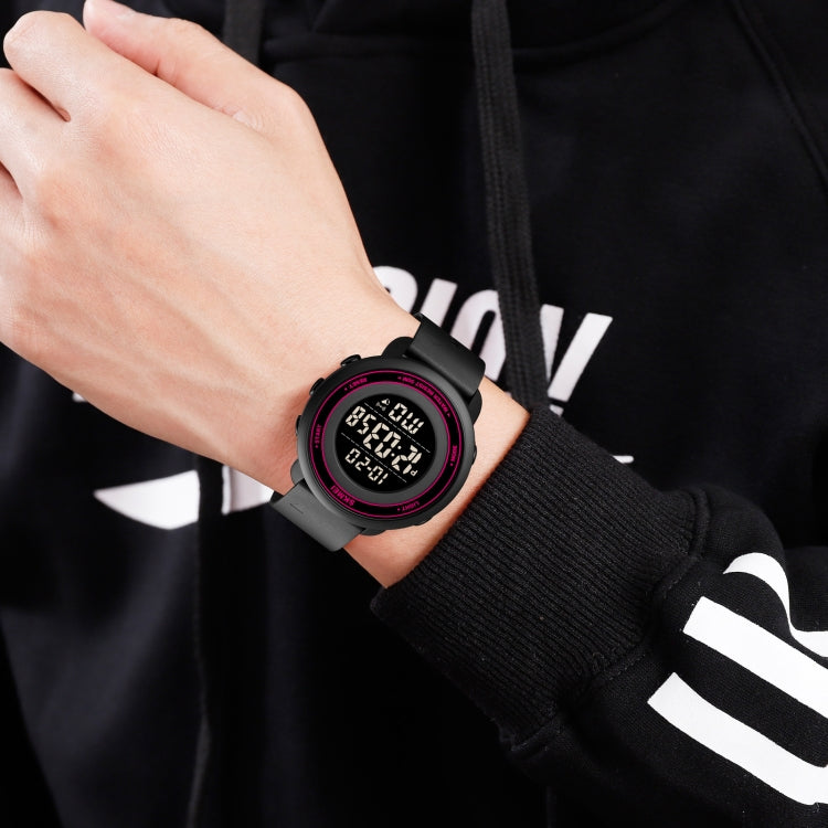 SKMEI 1736 Triplicate Round Dial Timing LED Digital Display Luminous Electronic Watch(Black) by SKMEI