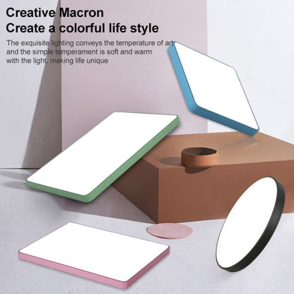 Macaron LED Rectangle Ceiling Lamp, 3-Colors Light, Size:88x62cm(Grey) by bashfashion