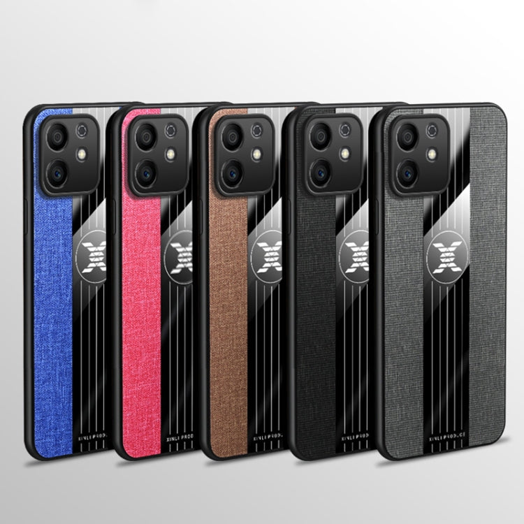 For Honor Play6T Pro XINLI Stitching Cloth Textue TPU Phone Case with Ring Holder(Red) by XINLI