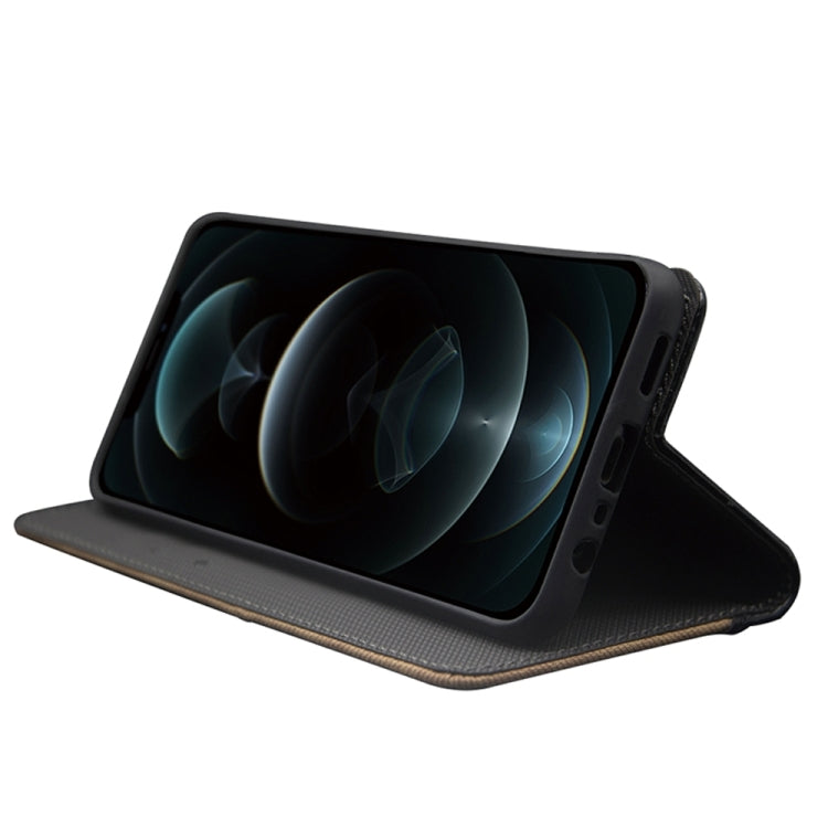 For Blackview A85 idewei Two-color Splicing Leather Phone Case(Black) by idewei