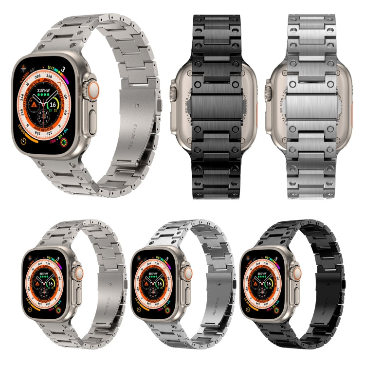 Double Rows Metal Watch Band For Apple Watch 5 40mm(Titanium) by bashfashion