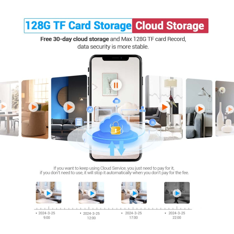 ESCAM QF104 One Click Video Call 3MP Indoor Humanoid Detection Audible Alarm Color Night Version Smart WiFi Camera, EU Plug by ESCAM