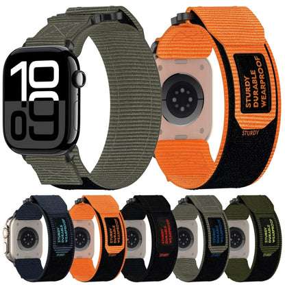 For Apple Watch Series 8 41mm Nylon Hook And Loop Fastener Watch Band(Orange) by bashfashion