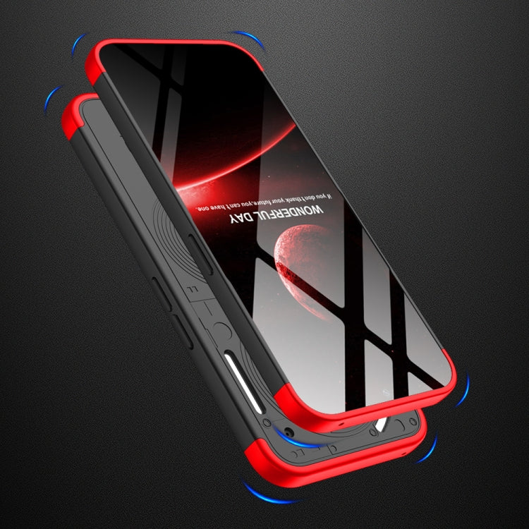 For Nothing Phone 2a GKK Three Stage Splicing Full Coverage PC Phone Case(Black Red) by GKK