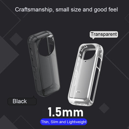 For Insta360 X4 Clear 1.5mm Soft TPU Protective Case With Hand Strap(Clear Black) by bashfashion