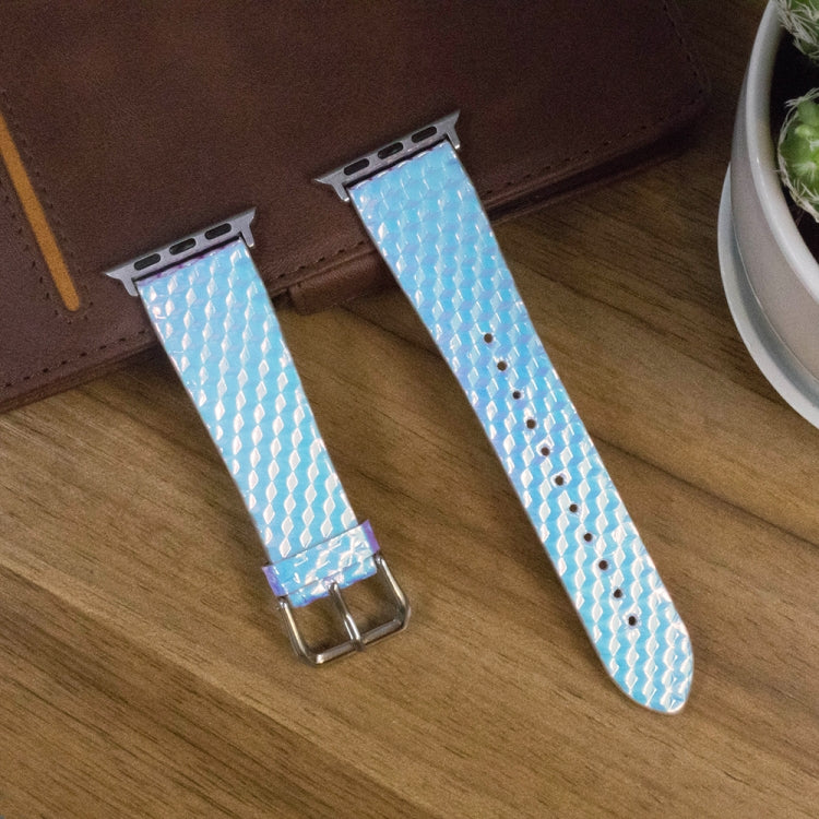 For Apple Watch 5 & 4 40mm / 3 & 2 & 1 38mm Discolor Glitter Fish Scale Texture Watch Band(Rhombic) by bashfashion