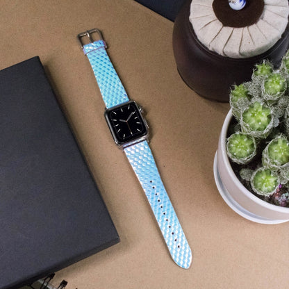 For Apple Watch 5 & 4 40mm / 3 & 2 & 1 38mm Discolor Glitter Fish Scale Texture Watch Band(Rhombic) by bashfashion