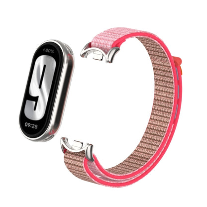 For Xiaomi Smart Band 9 / 8 Metal Connector + Loop Nylon Hook and Loop Fastener Watch Band(Neon Color) by bashfashion