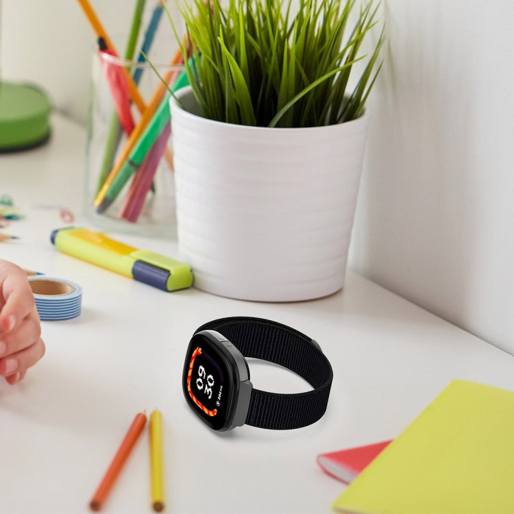 For Fitbit Ace LTE Nylon Loop Watch Band(Black) by bashfashion