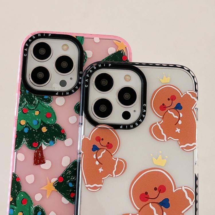 For iPhone 13 mini Simple Illustration Pattern Full Coverage Phone Case(Christmas Tree B) by bashfashion