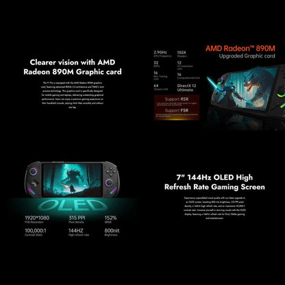 ONE-NETBOOK OneXPlayer F1 Pro 7 inch Handheld Game Console, 32GB+2TB, Windows 11 AMD Ryzen 7 8840U(EU Plug) by ONE-NETBOOK