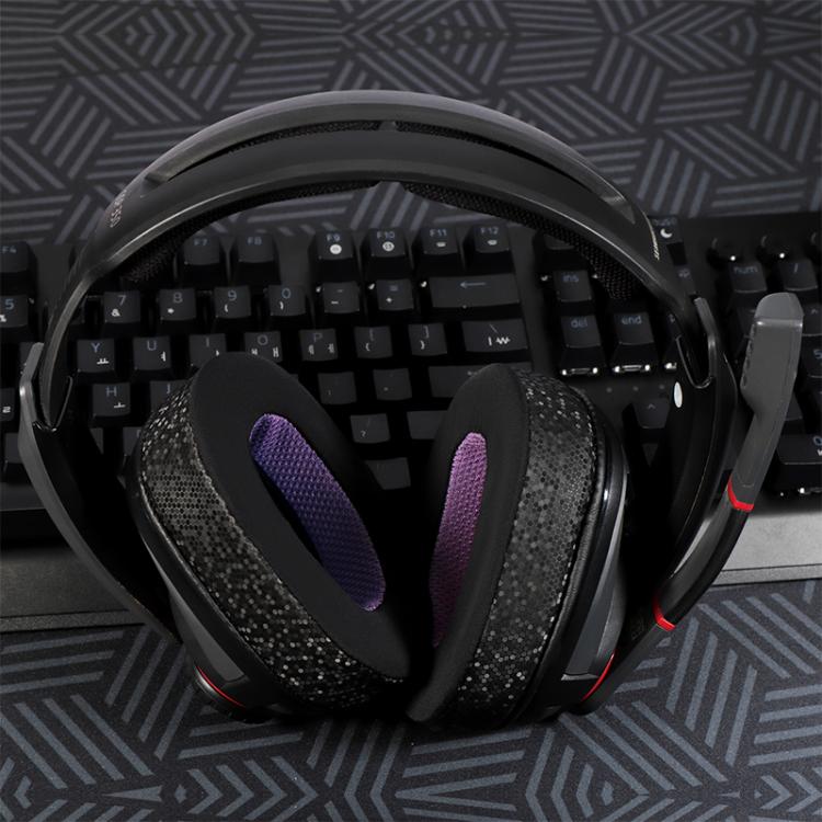 2pcs Snap-on Replacement Earpads For Sennheiser GSP500 / GSP550 / GSP600 / GSP670 / EPOS H6 Pro / GSP601 / GSP602, Material:Weaving Mesh(Black Purple) by bashfashion