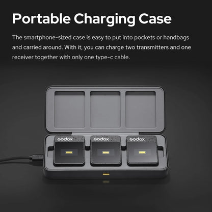 Godox MoveLink II M2 Wireless Lavalier Microphone System with 2 Transmitters and 1 Receiver for DSLR Cameras and Camcorders (Black) by Godox