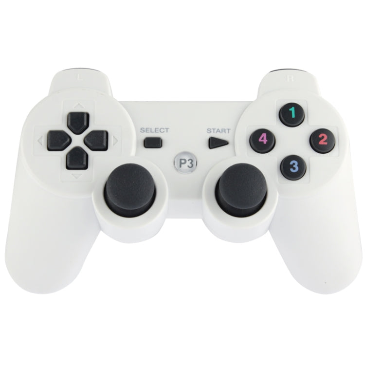 Double Shock III Wireless Controller, Manette Sans Fil Double Shock III for Sony PS3, Has Vibration Action(with logo)(White) by bashfashion