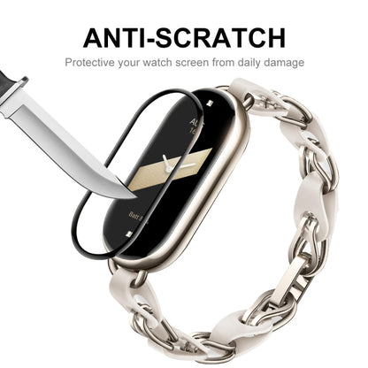 For Xiaomi Mi Band 8 ENKAY Hat-Prince 2 in 1 Set Full Coverage Screen Protector + Elastic Braided Nylon Watch Band(Black White) by ENKAY