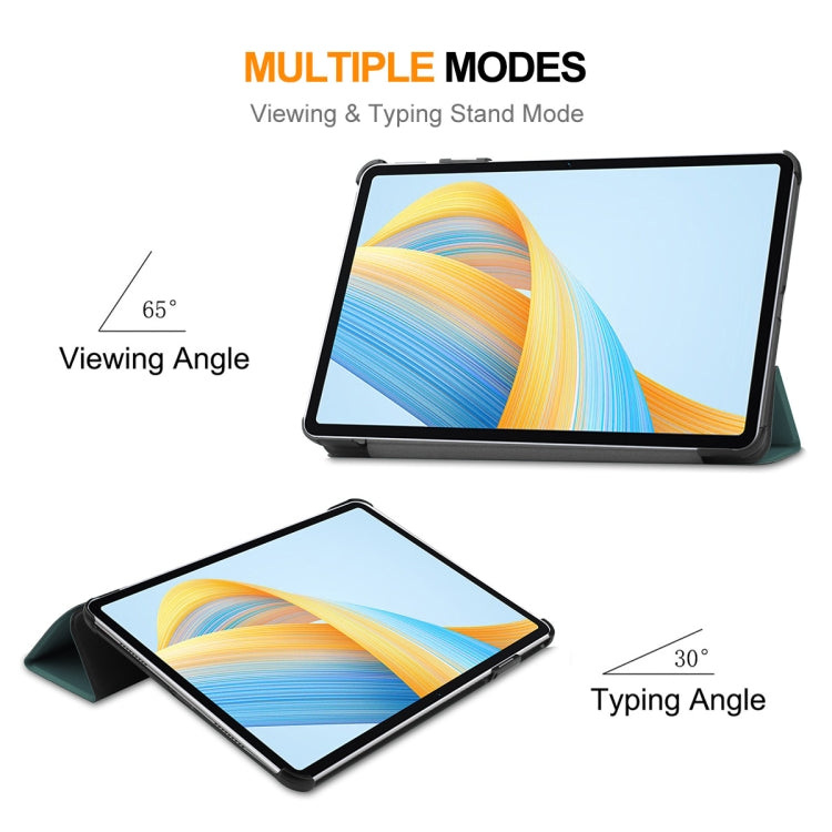 For Honor Pad V8 ENKAY Tri-fold Custer Texture Leather Smart Tablet Case(Black) by ENKAY