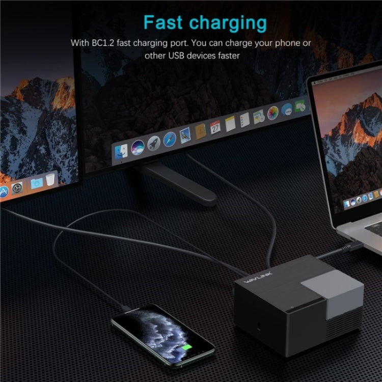 WAVLINK UG76PD2 3.5mm Audio, Gigabit Network Port Dual HD Universal Docking Station(UK Plug) by WAVLINK