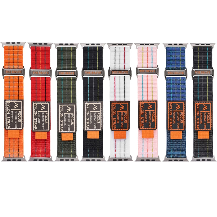 For Apple Watch Ultra 2 49mm Two Sections Nylon Hook and Loop Fastener Watch Band(Cherry Red) by bashfashion