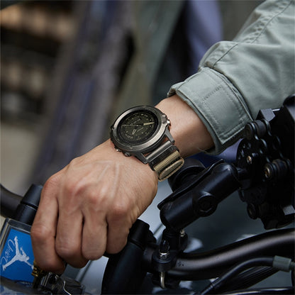 For Garmin Instinct / Instinct 2 Nylon Canvas Quick Release 22mm Watch Band(Black Gray) by bashfashion