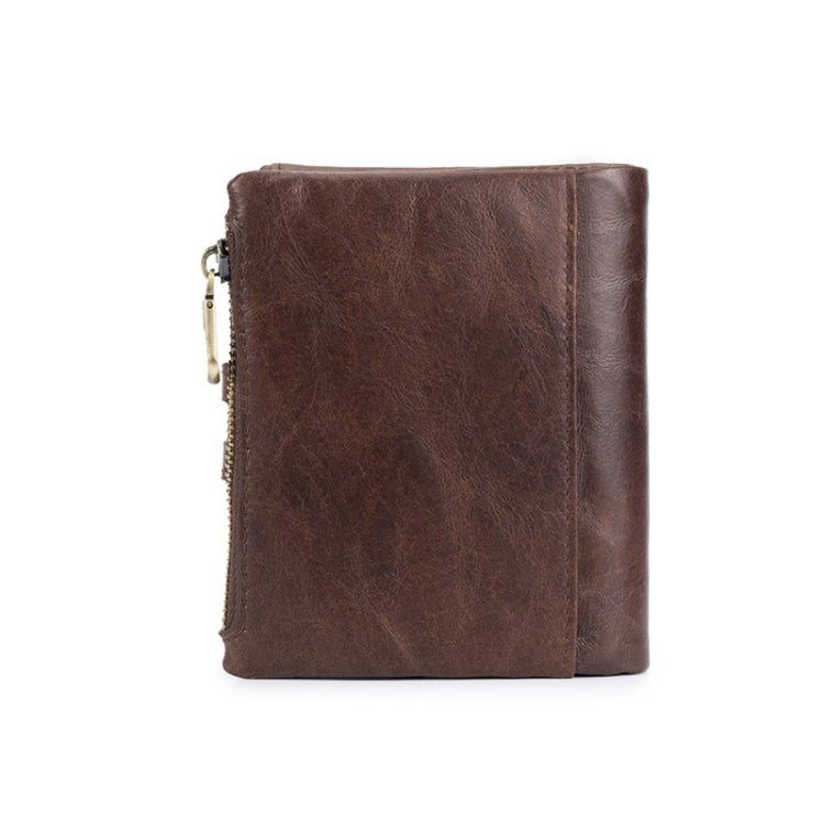 BULL CAPTAIN 021 Leather Men Vertical Wallet Short Multi-Function Wallet(Brown) by BULL CAPTAIN