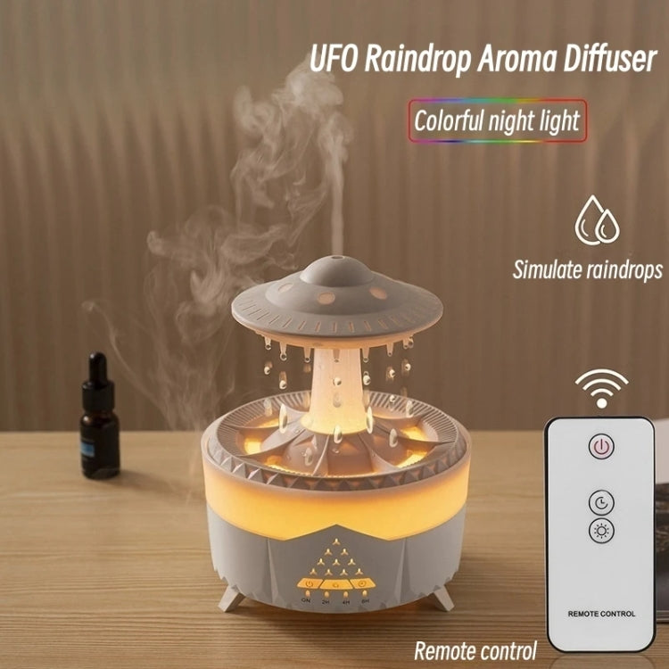 UFO Water Drop Aromatherapy Humidifier Desktop Remote Control Diffuser, Plug: AU Plug(Black) by bashfashion