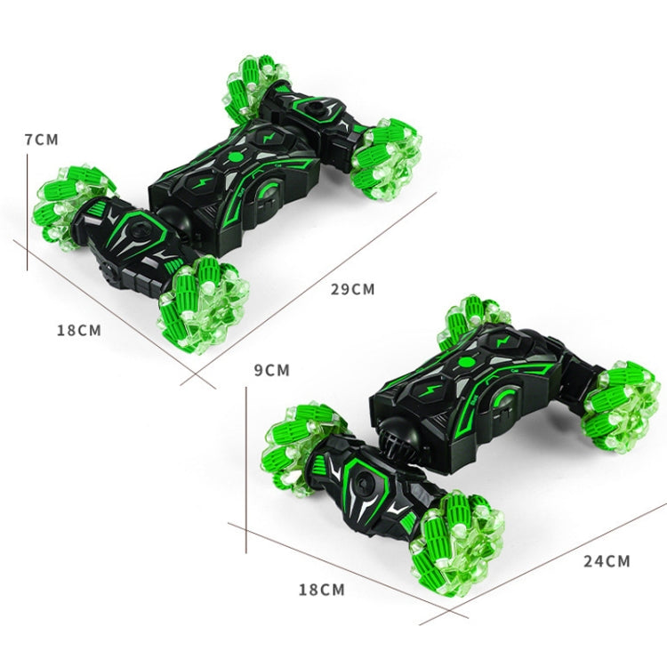 2.4G Spray RC Car Gesture Sensor Music Lights Twist Stunt Drift Car Double Side Driving Buggy Toy, Color: Handle RC Green by bashfashion