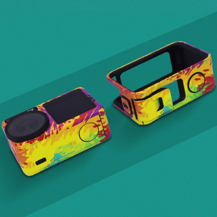 For DJI Action 4 Motion Camera Stickers All Inclusive Photo Frame Color Changing Stickers Accessories, Style: AC4-11 Circuit Red by bashfashion