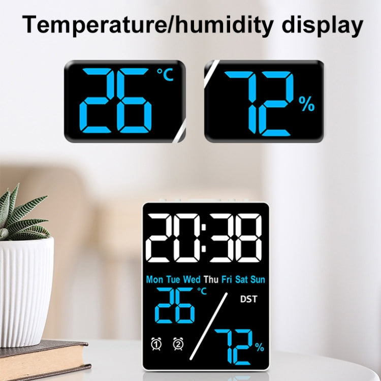 Multifunctional Temperature / Humidity Display Electronic Alarm Clock, Color: Orange White by bashfashion