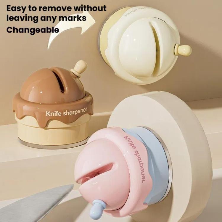 Suction Cup Knife Sharpener Home Kitchen Sharpening Knife Scissors Tool Quick Sharpener(Chocolate) by bashfashion