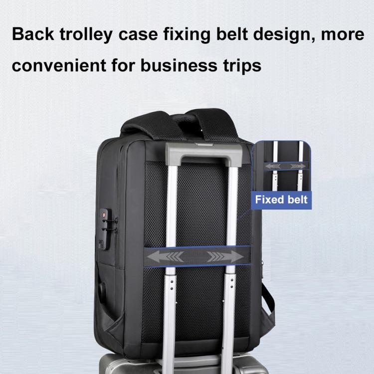 OUMANTU 966 Large-Capacity Waterproof Three-Dimensional Password Lock Laptop Backpack(Gray) by OUMANTU