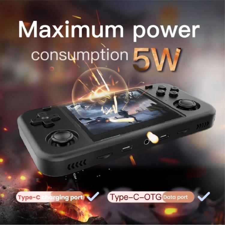 O30S 3.5-inch IPS Screen Open Source Handheld Game Console Linux System, Memory: 128G(Black) by bashfashion