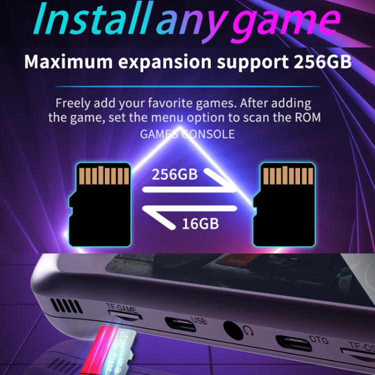 H36S 3.5 Inch IPS HD Screen Retro PSP Game Console Linux System GBA Handheld Video Game Console, Memory: 128G(White) by bashfashion